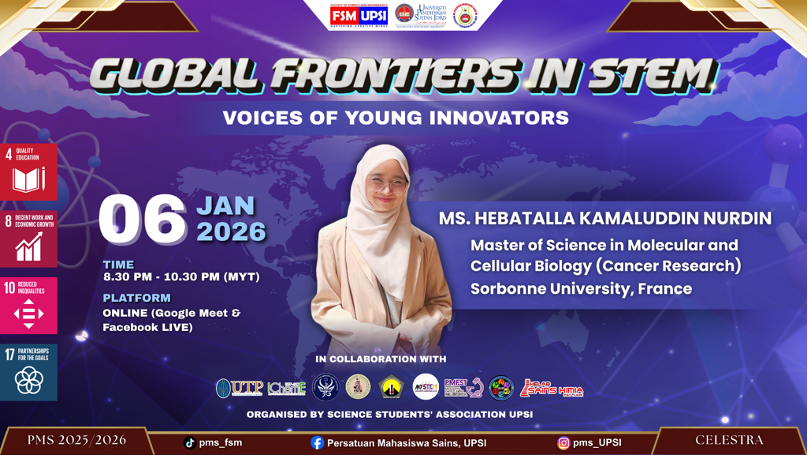 Paparan slaid utama program Global Frontiers in STEM: Voices of Young Innovators