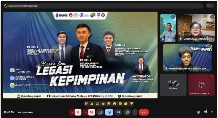 Sesi berlangsung secara dalam talian melalui platform Google Meet.