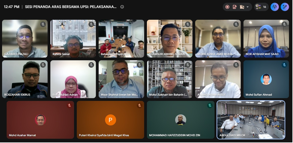Sesi penandaarasan antara Pusat ICT UPSI dan UiTM Shah Alam yang berlangsung secara dalam talian.