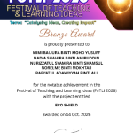 GURU KANAN KOGNITIF NCDRC UPSI RAIH BRONZE AWARD FoTLI 2026 MENERUSI INOVASI ECO SHIELD